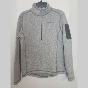 Eddie Bauer Men's Medium 1/4 Zip Knit Fleece Lined Pullover